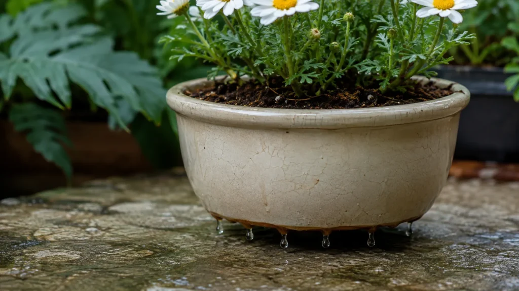 Vaso de Flores Recém-Regado