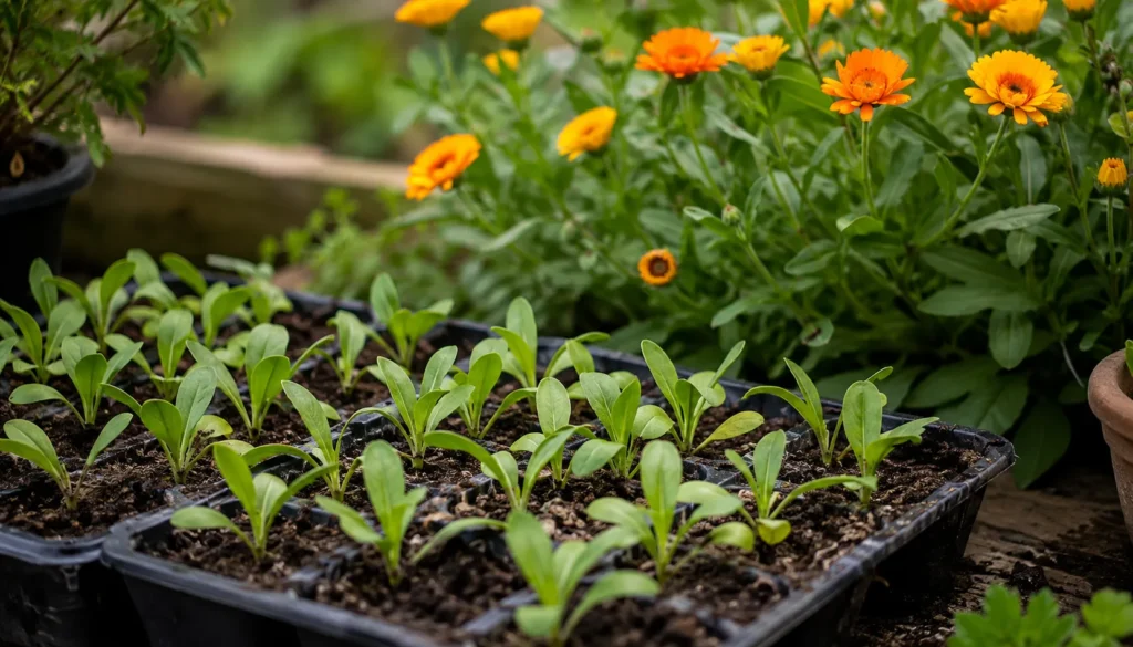 Germinação da calêndula e cuidados com o calor