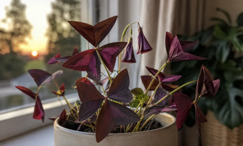 Planta fechando as folhas ao anoitecer