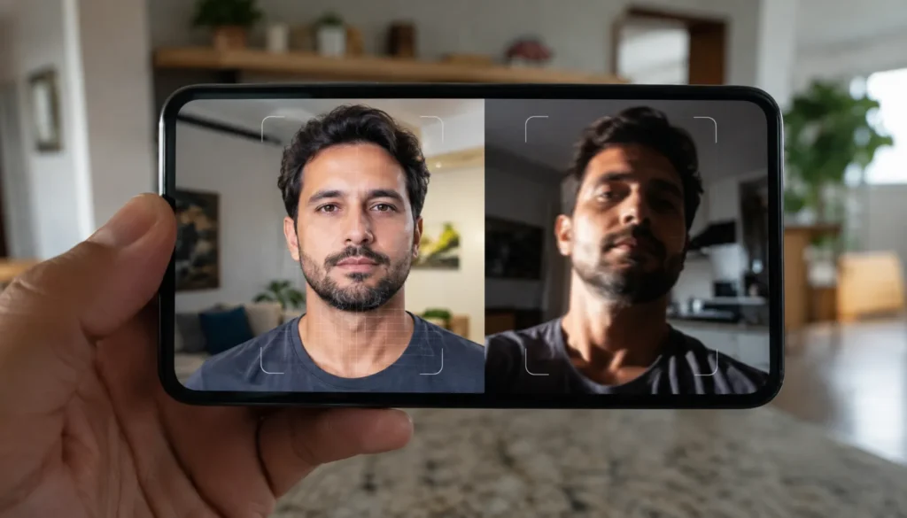 Comparação facial no smartphone